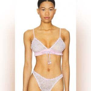 Free People Intimately FP Gia Pink Lace Triangle Bralette size small